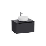 VitrA Integra Square Lavabo Dolabı, 80 cm, Bir Çekmeceli, Çanak Lavabo Uyumlu, Mat Grafit, Lavabosuz - 80275 - Banyo Alt Modülleri