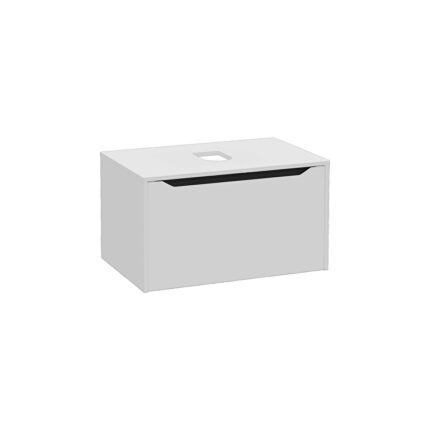 VitrA Integra Square Lavabo Dolabı, 80 cm, Bir Çekmeceli, Çanak Lavabo Uyumlu, Mat Açık Gri, Lavabosuz - 80279 - Banyo Alt Modülleri