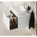 VitrA Integra Square Lavabo Dolabı, 80 cm, Bir Çekmeceli, Çanak Lavabo Uyumlu, Mat Açık Gri, Lavabosuz - 80279 - Banyo Alt Modülleri - 4