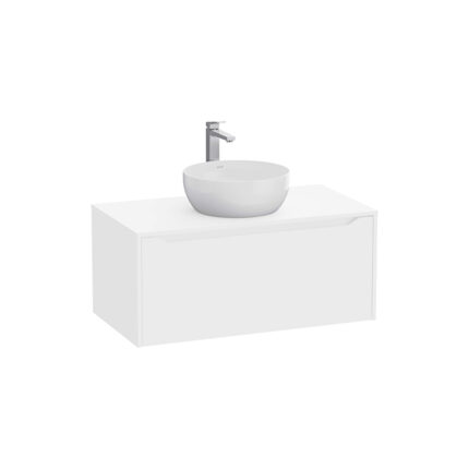 VitrA Integra Square Lavabo Dolabı, 100 cm, Bir Çekmeceli, Çanak Lavabo Uyumlu, Mat Beyaz, Lavabosuz - 80283 - Banyo Alt Modülleri
