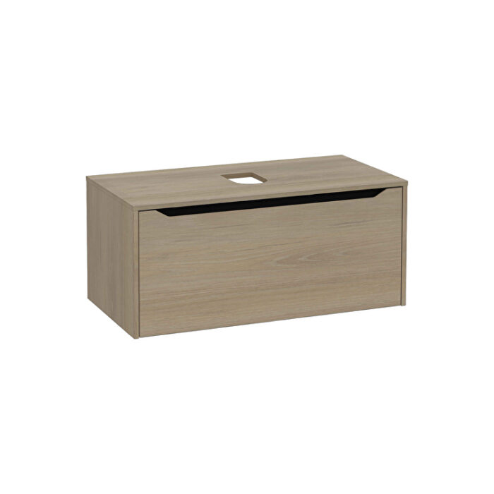 VitrA Integra Square Lavabo Dolabı, 100 cm, Bir Çekmeceli, Çanak Lavabo Uyumlu, Altın Meşe, Lavabosuz - 80285 - Banyo Alt Modülleri - 2