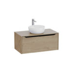 VitrA Integra Square Lavabo Dolabı, 100 cm, Bir Çekmeceli, Çanak Lavabo Uyumlu, Altın Meşe, Lavabosuz - 80285 - Banyo Alt Modülleri