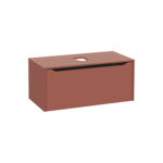 VitrA Integra Square Lavabo Dolabı, 100 cm, Bir Çekmeceli, Çanak Lavabo Uyumlu, Mat Kırmızı, Lavabosuz - Görsel 2