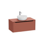 VitrA Integra Square Lavabo Dolabı, 100 cm, Bir Çekmeceli, Çanak Lavabo Uyumlu, Mat Kırmızı, Lavabosuz