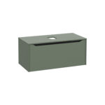 VitrA Integra Square Lavabo Dolabı, 100 cm, Bir Çekmeceli, Çanak Lavabo Uyumlu, Mat Yeşil, Lavabosuz - Görsel 2