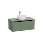 VitrA Integra Square Lavabo Dolabı, 100 cm, Bir Çekmeceli, Çanak Lavabo Uyumlu, Mat Yeşil, Lavabosuz