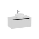 VitrA Integra Square Lavabo Dolabı, 100 cm, Bir Çekmeceli, Çanak Lavabo Uyumlu, Mat Açık Gri, Lavabosuz - Görsel 2