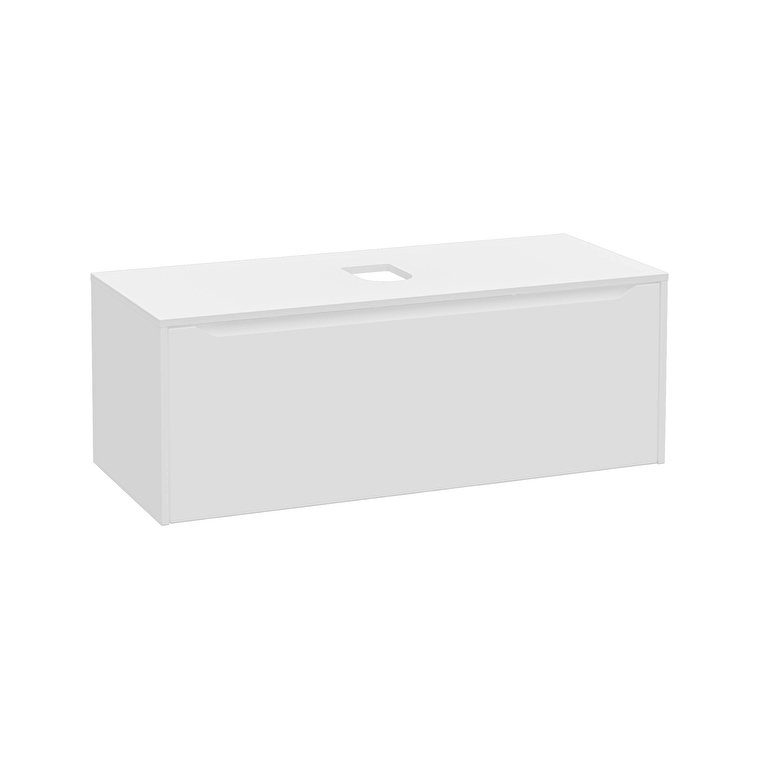 VitrA Integra Square Lavabo Dolabı, 120 cm, Bir Çekmeceli, Çanak Lavabo Uyumlu, Mat Beyaz, Lavabosuz - 80292 - Banyo Alt Modülleri