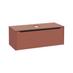 VitrA Integra Square Lavabo Dolabı, 120 cm, Bir Çekmeceli, Çanak Lavabo Uyumlu, Mat Kırmızı, Lavabosuz
