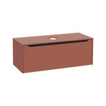 VitrA Integra Square Lavabo Dolabı, 120 cm, Bir Çekmeceli, Çanak Lavabo Uyumlu, Mat Kırmızı, Lavabosuz - Görsel 2