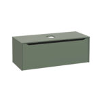 VitrA Integra Square Lavabo Dolabı, 120 cm, Bir Çekmeceli, Çanak Lavabo Uyumlu, Mat Yeşil, Lavabosuz