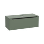 VitrA Integra Square Lavabo Dolabı, 120 cm, Bir Çekmeceli, Çanak Lavabo Uyumlu, Mat Yeşil, Lavabosuz - Görsel 2