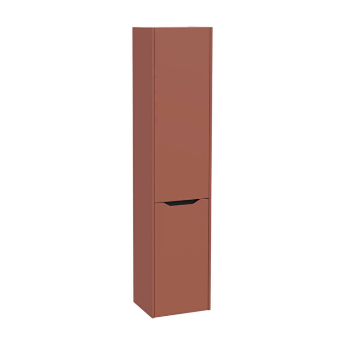 VitrA Integra Square Boy Dolabı, 40 cm, İki Kapaklı, Çamaşır Sepetli, Mat Kırmızı, Sağ - Görsel 2