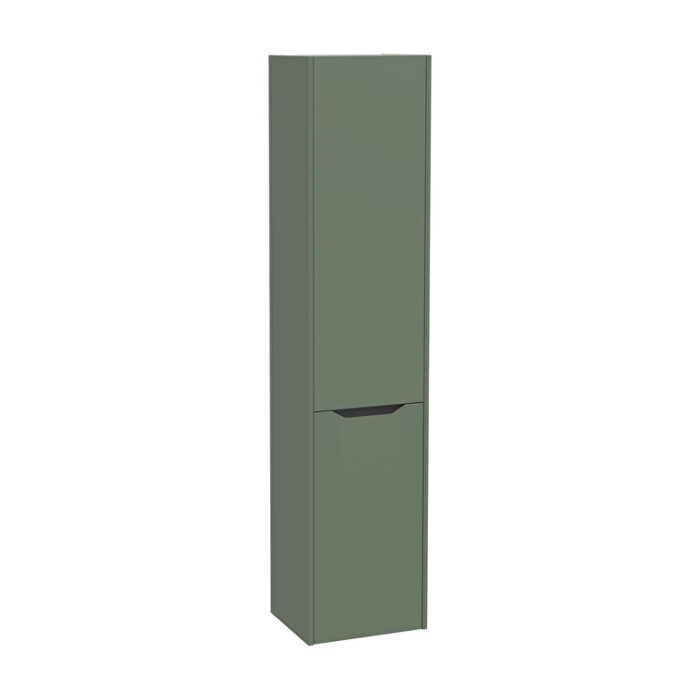 VitrA Integra Square Boy Dolabı, 40 cm, İki Kapaklı, Çamaşır Sepetli, Mat Yeşil, Sağ - Görsel 2