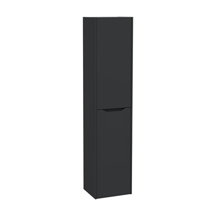 VitrA Integra Square Boy Dolabı, 40 cm, İki Kapaklı, Mat Grafit, Sol - 80320 - Boy Dolaplar - 1