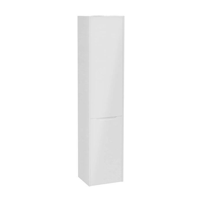 VitrA Integra Square Boy Dolabı, 40 cm, İki Kapaklı, Çamaşır Sepetli, Parlak Beyaz, Sol - Görsel 2