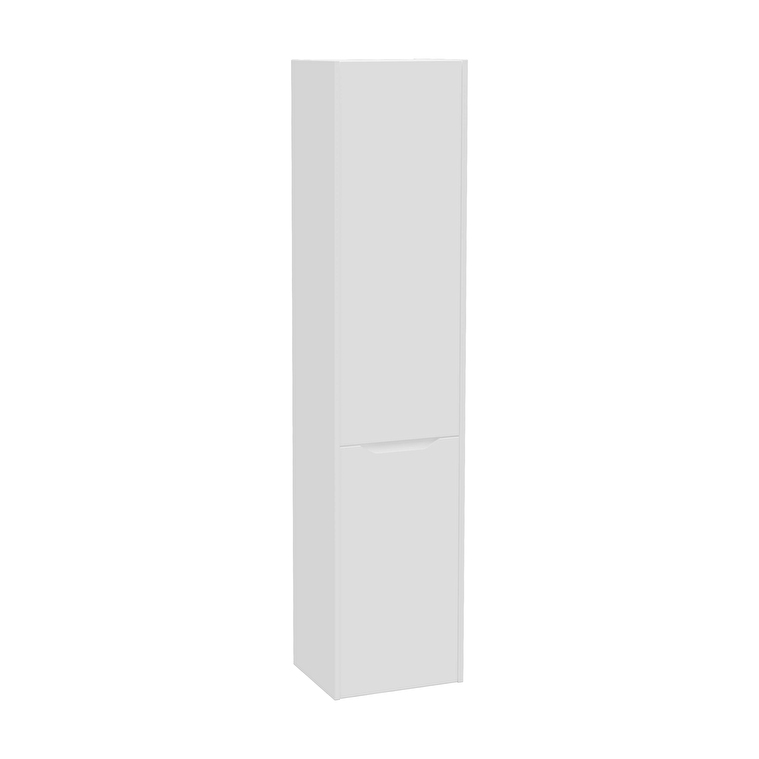 VitrA Integra Square Boy Dolabı, 40 cm, İki Kapaklı, Çamaşır Sepetli, Mat Beyaz, Sol - 80328 - Boy Dolaplar