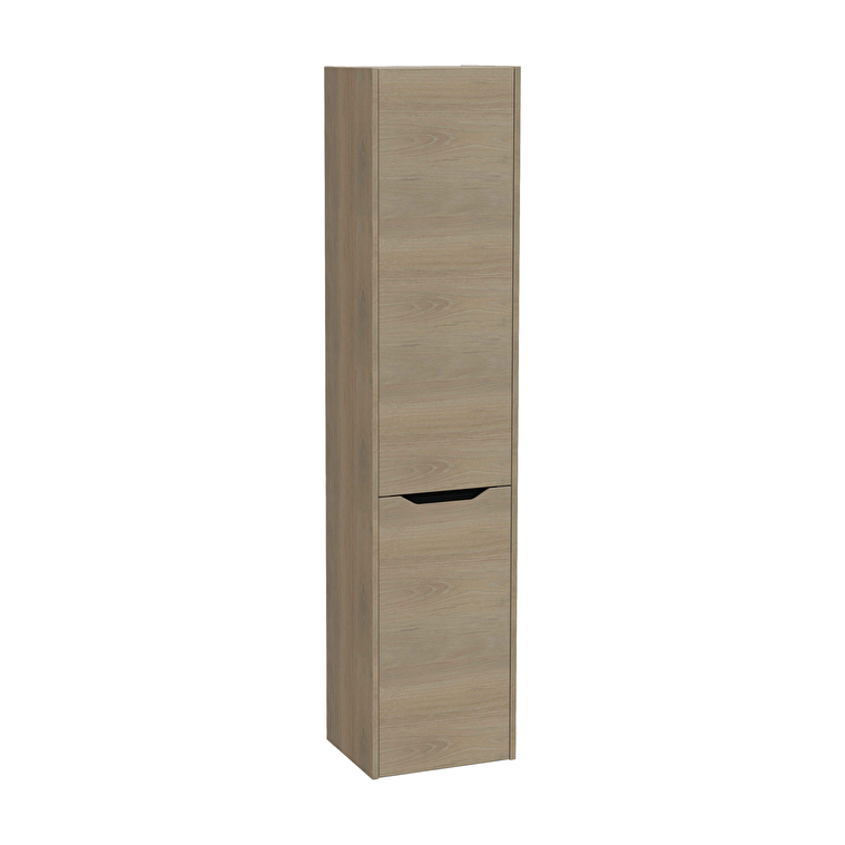 VitrA Integra Square Boy Dolabı, 40 cm, İki Kapaklı, Çamaşır Sepetli, Altın Meşe, Sol - 80330 - Boy Dolaplar