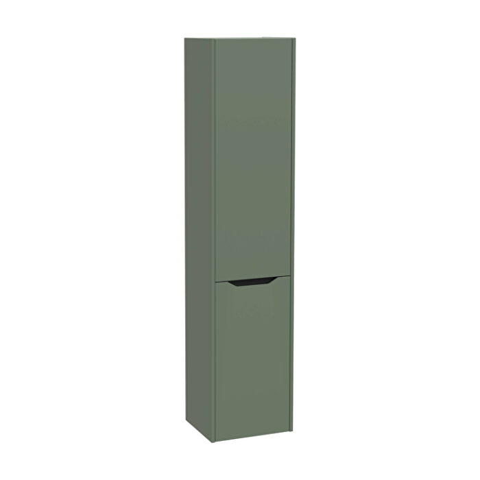 VitrA Integra Square Boy Dolabı, 40 cm, İki Kapaklı, Çamaşır Sepetli, Mat Yeşil, Sol - Görsel 2