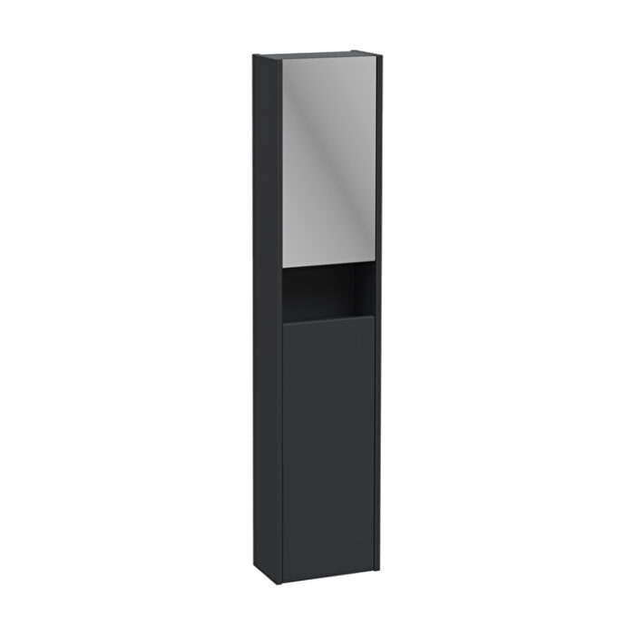 VitrA Integra Square Boy Dolabı, 30 cm, İki Kapaklı, Dar, Mat Grafit, Sol - 80347 - Boy Dolaplar - 1