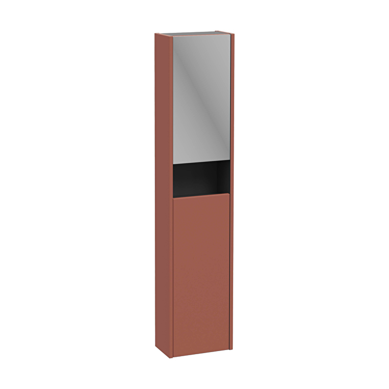 VitrA Integra Square Boy Dolabı, 30 cm, İki Kapaklı, Dar, Mat Kırmızı, Sol - 80349 - Boy Dolaplar