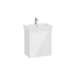 VitrA Integra Square Lavabo Dolabı, 60 cm, İki Kapaklı, Dar, Parlak Beyaz