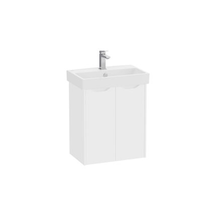 VitrA Integra Square Lavabo Dolabı, 60 cm, İki Kapaklı, Dar, Mat Beyaz
