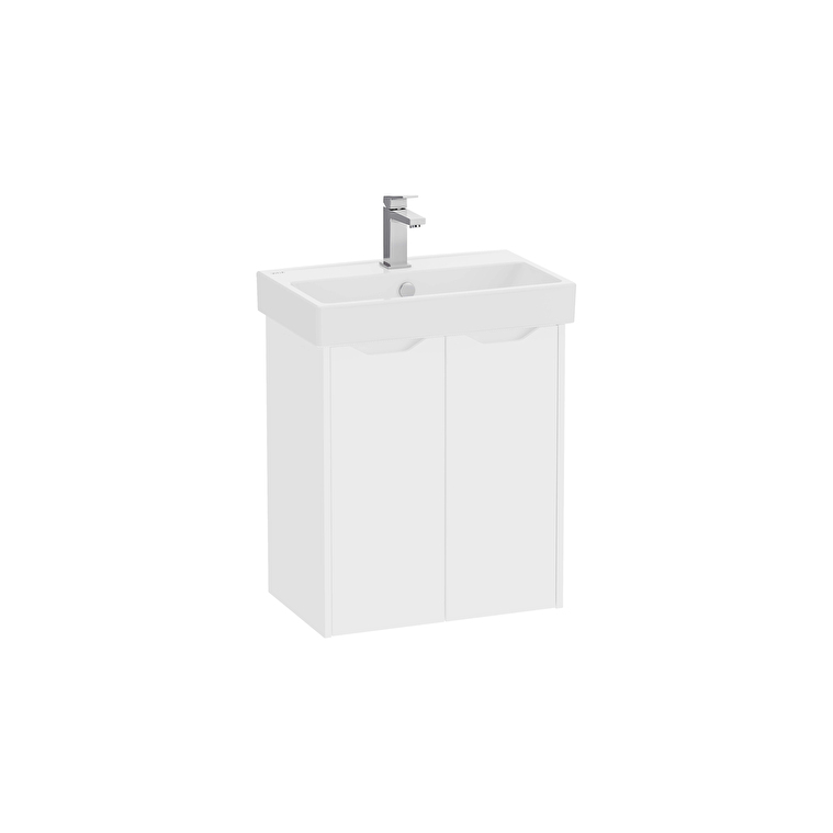 80426_Cut_Out_Image-1.jpg VitrA Integra Square Lavabo Dolabı, 60 cm, İki Kapaklı, Dar, Mat Beyaz - Görsel 1