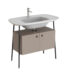 VitrA Plural Lavabo Dolabı, 100 cm, İki Kapaklı, Tek Armatür Delikli, Mat Beyaz Seramik Lavabolu, Mat Soft Bej - 80445 - Banyo Alt Modülleri