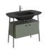 VitrA Plural Lavabo Dolabı, 100 cm, İki Kapaklı, Tek Armatür Delikli, Mat Siyah Seramik Lavabolu, Mat Retro Yeşili - 80453 - Banyo Alt Modülleri