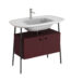 VitrA Plural Lavabo Dolabı, 100 cm, İki Kapaklı, Tek Armatür Delikli, Parlak Beyaz Seramik Lavabolu, Mat Bordo - 80454 - Banyo Alt Modülleri