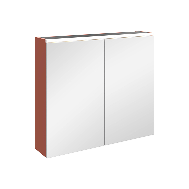 VitrA Core Dolaplı Ayna, 80 cm, Aydınlatmalı, Mat Kırmızı - 80513 - Banyo Üst Modülleri