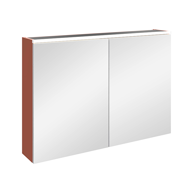 80516-1.jpg VitrA Core Dolaplı Ayna, 100 cm, Aydınlatmalı, Mat Kırmızı - 80516 - Banyo Üst Modülleri