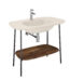 VitrA Plural Lavabo Dolabı, 100 cm, Tek Armatür Delikli, Mat Kum Beji Seramik Lavabolu, Koyu Meşe - 81027 - Banyo Alt Modülleri