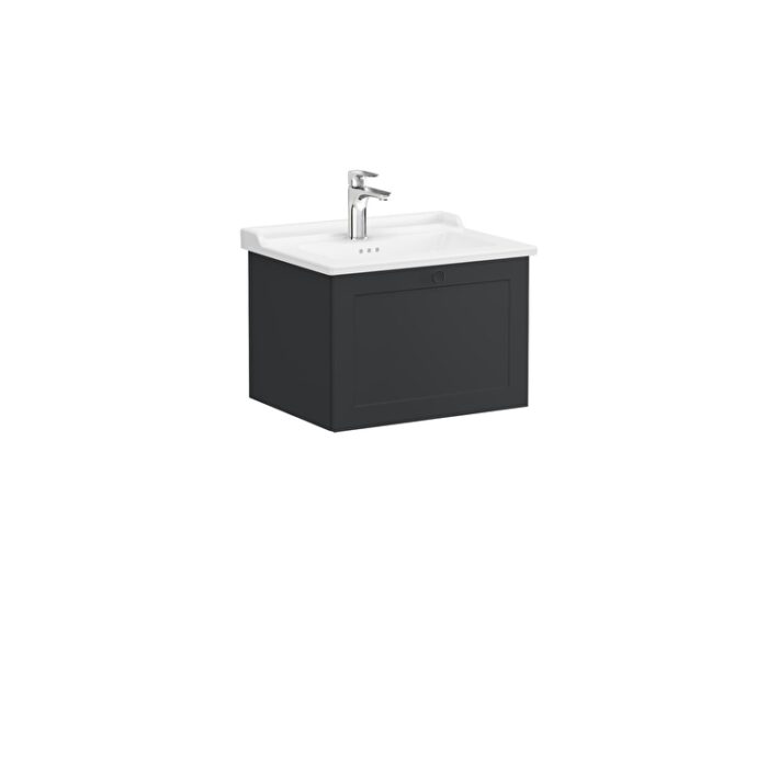 VitrA Root Classic Lavabo Dolabı, 60 cm, Bir Çekmeceli, Klasik Lavabo, Mat Grafit - 68789 - Banyo Alt Modülleri - 1