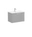 VitrA Root Flat Lavabo Dolabı, 80 cm, Bir Çekmeceli, Köşeli Lavabo, Mat Kaya Gri - 68220 - Banyo Alt Modülleri