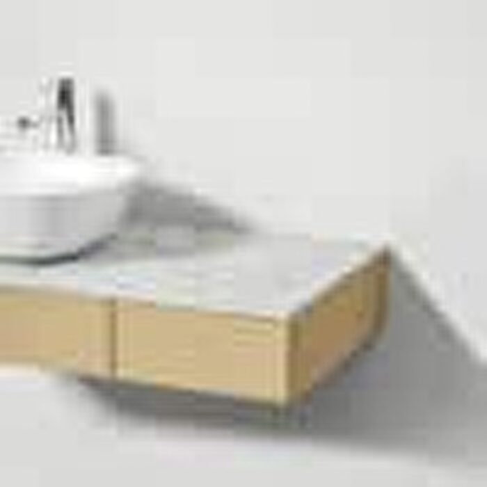 VitrA Origin Üst Tezgah, 90 cm, Neolith, Armatür Delikli, Sol Sifon Delikli, Calacatta Silk - Görsel 3