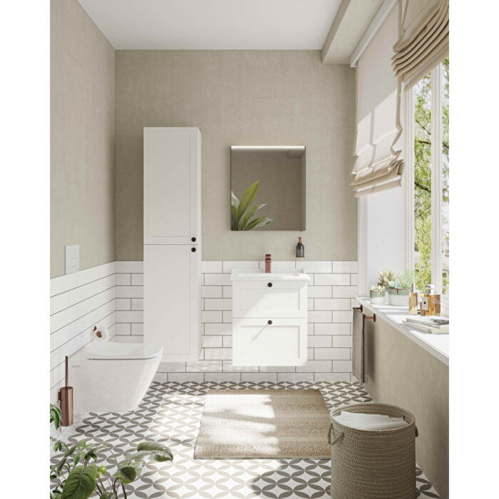 VitrA Root Classic Lavabo Dolabı, 60 cm, İki Çekmeceli, Klasik Lavabo, Mat Beyaz - 68848 - Banyo Alt Modülleri - 1