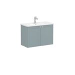 VitrA Root Classic Lavabo Dolabı, 80 cm, İki Kapaklı, Dar, Yuvarlak Lavabo, Mat Fiyord Yeşili - 68655 - Banyo Alt Modülleri - 2