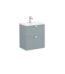 VitrA Root Classic Lavabo Dolabı, 60 cm, İki Çekmeceli, Dar, Yuvarlak Lavabo, Mat Fiyord Yeşili - 68669 - Banyo Alt Modülleri
