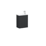 VitrA Root Groove Lavabo Dolabı, 45 cm, Bir Kapaklı, Dar, Köşeli Lavabo, Mat Grafit, Sağ - 69188 - Banyo Alt Modülleri