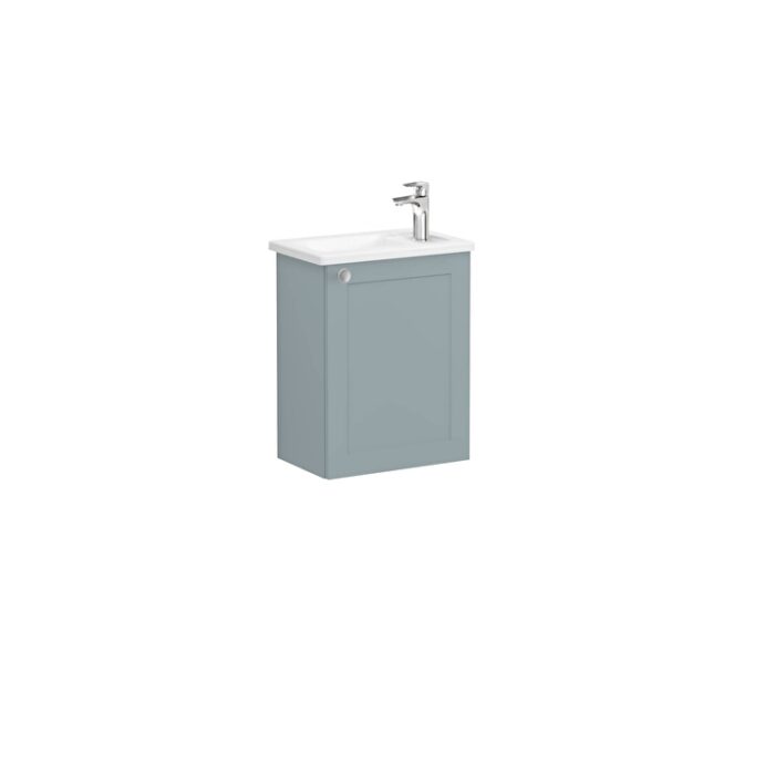 VitrA Root Classic Lavabo Dolabı, 45 cm, Bir Kapaklı, Dar, Köşeli Lavabo, Mat Fiyord Yeşili, Sağ - 68613 - Banyo Alt Modülleri - 2