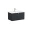 VitrA Root Groove Lavabo Dolabı, 80 cm, Bir Çekmeceli, Yuvarlak Lavabo, Mat Grafit - 69377 - Banyo Alt Modülleri
