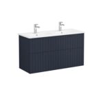 VitrA Root Groove Lavabo Dolabı, 120 cm, Dört Çekmeceli, Yuvarlak Lavabo, Mat Lacivert - 69525 - Banyo Alt Modülleri - 1