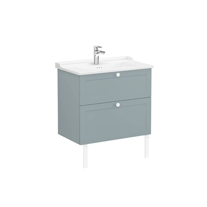 VitrA Root Classic Lavabo Dolabı, 80 cm, İki Çekmeceli, Klasik Lavabo, Mat Fiyord Yeşili - 68872 - Banyo Alt Modülleri - 1