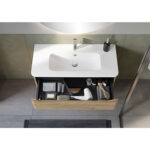 VitrA Integra Round Lavabo Dolabı, 100 cm, İki Çekmeceli , Altın Meşe - Görsel 4