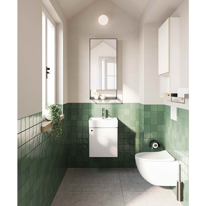 VitrA Archiplan Ayna, 45 cm, Raflı, Metal, Siyah - Görsel 13