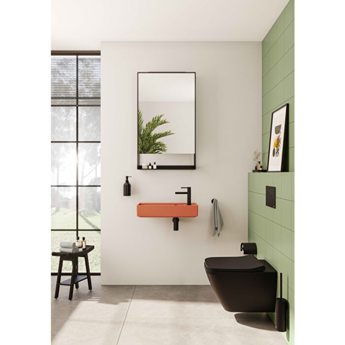 VitrA Archiplan Ayna, 60 cm, Raflı, Metal, Siyah - Görsel 7
