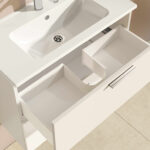 VitrA Mia Banyo Dolabı Seti, 80 cm, İki Çekmeceli, Lavabo Dolabı, Aydınlatmalı Düz Ayna, Parlak Beyaz - 75024 - Banyo Üst Modülleri - 15