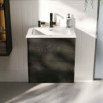 VitrA Metropole Edge Lavabo Dolabı, 60 cm, İki Çekmeceli, Etajerli Lavabolu, Siyah Meşe - Görsel 3